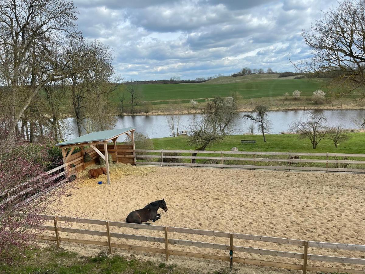 Ferienwohnung Mit Kamin Und Traumhafter Dachterrasse Mit Weitblick In Die Natur Neu Gaarz Exteriér fotografie